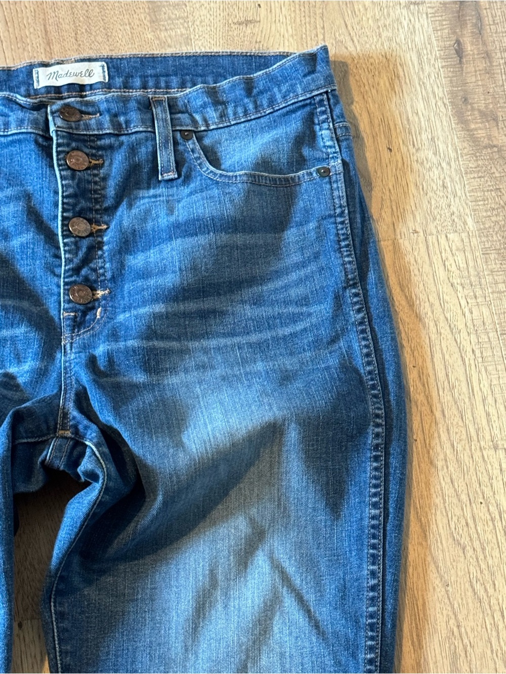 Madewell 10” High Rise Skinny Jeans 31T Raw Step Hem Blue Denim Women’s 31 - Picture 6 of 9
